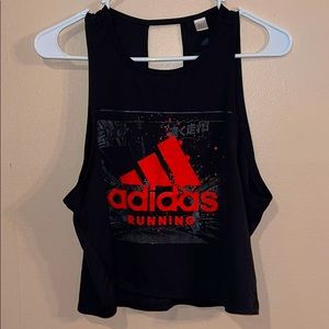 ADIDAS FAST GFX open back cropped tank